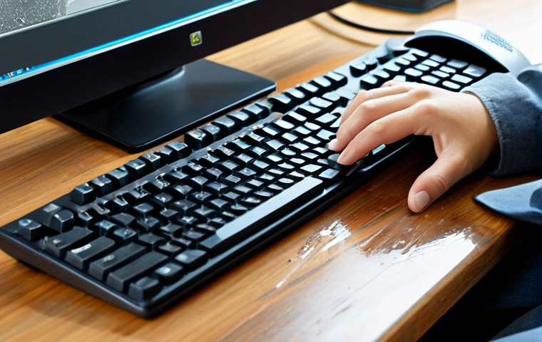 키보드나 마우스가 인식되지 않을 때 해결법 - A computer screen displaying the device manager window, highlighting the keyboard section with the '...