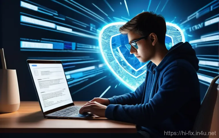 컴퓨터 바이러스 제거 프로그램 추천 - **Prompt 1: A user diligently safeguarding their digital world.**
"A young adult, dressed in cas...