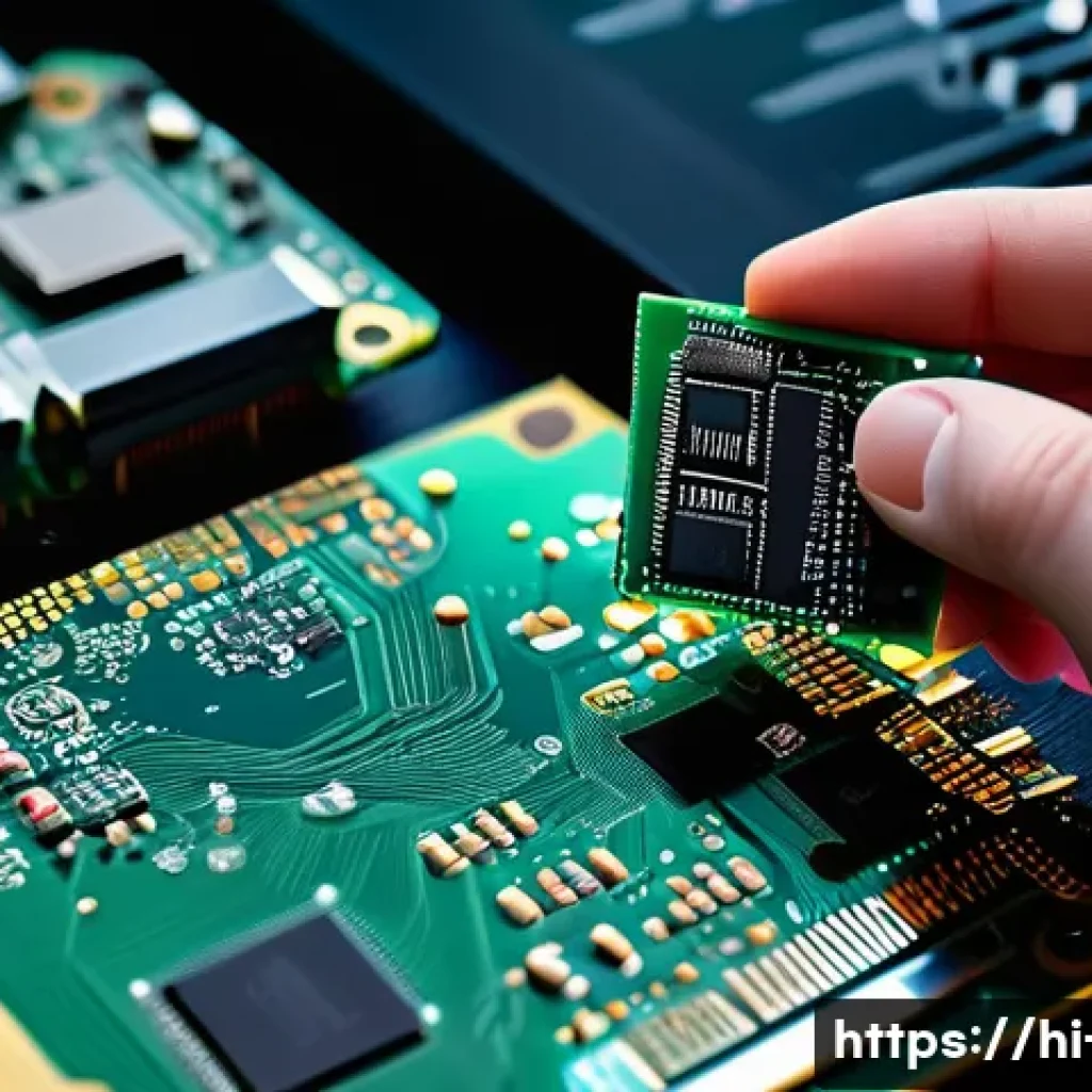 SSD 읽기 쓰기 속도가 느려질 때 대처법 - A detailed close-up of a modern SSD circuit board with visible flash memory blocks and a controller ...