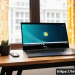 Home 20 컴퓨터에서 바이오스 업데이트 문제 해결 - A detailed scene of a modern Indian home office setup during a BIOS update process: a laptop connect...