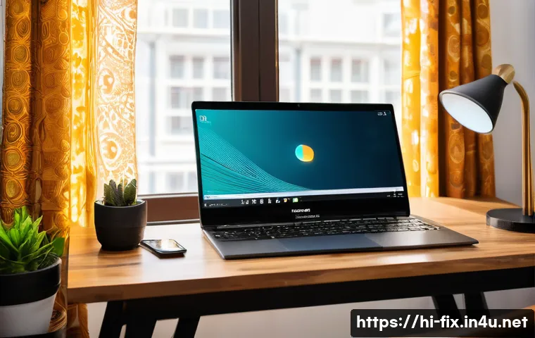 컴퓨터에서 바이오스 업데이트 문제 해결 - A detailed scene of a modern Indian home office setup during a BIOS update process: a laptop connect...