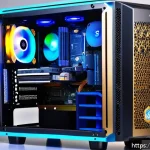 Home 18 컴퓨터 전원 공급장치 용량 확인 및 교체 - A detailed, realistic computer workspace showing a high-end gaming PC setup with visible components ...